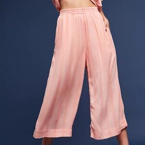 MAEVE by Anthropologie Women's Nell Culottes Pink Wide-Leg Boho Crop Pants
